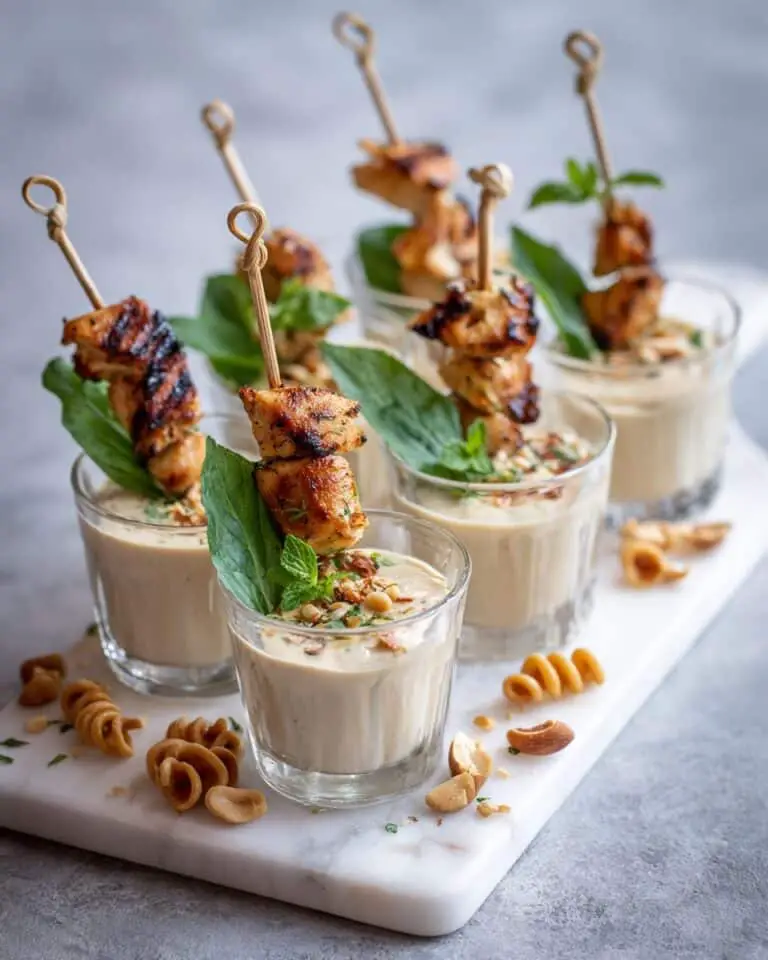Shotglass Satay with Spicy Peanut Sauce Recipe