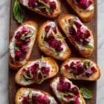 Beet Bruschetta with Goat Cheese and Basil Recipe