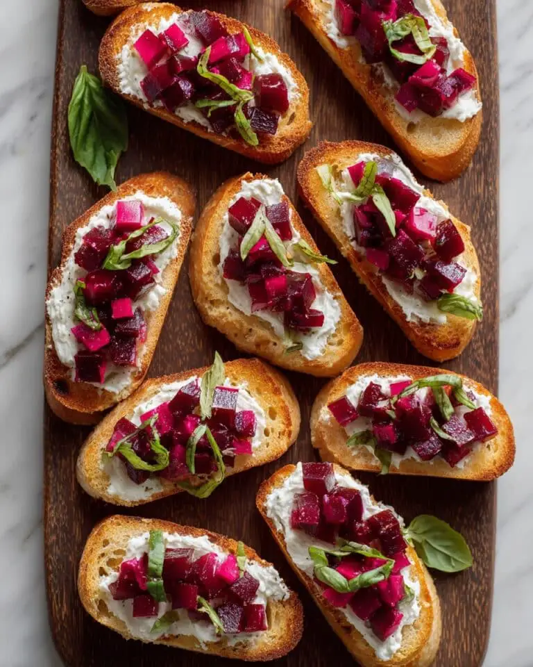 Beet Bruschetta with Goat Cheese and Basil Recipe