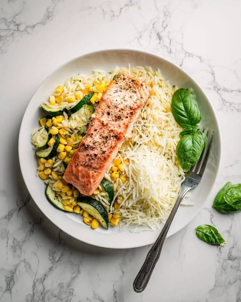 Salmon Zucchini Orzo Pasta Recipe