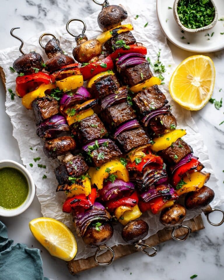 Grilled Steak Kabobs with Garlic-Herb Marinade Recipe