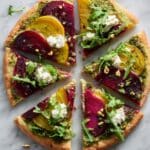 Beet Flatbread with Goat Cheese, Arugula, and Balsamic Glaze Recipe