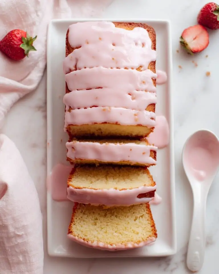 Vegan Strawberry Pound Cake with Strawberry Glaze Recipe