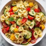 Garden Spaghetti Salad with Fresh Vegetables and Tangy Italian Dressing Recipe