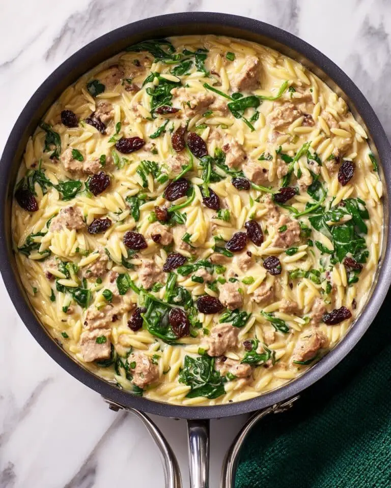Spinach Orzo Chicken Salad with Goat Cheese Recipe