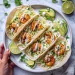 Spicy Shrimp Tacos with Garlic Cilantro Lime Slaw Recipe