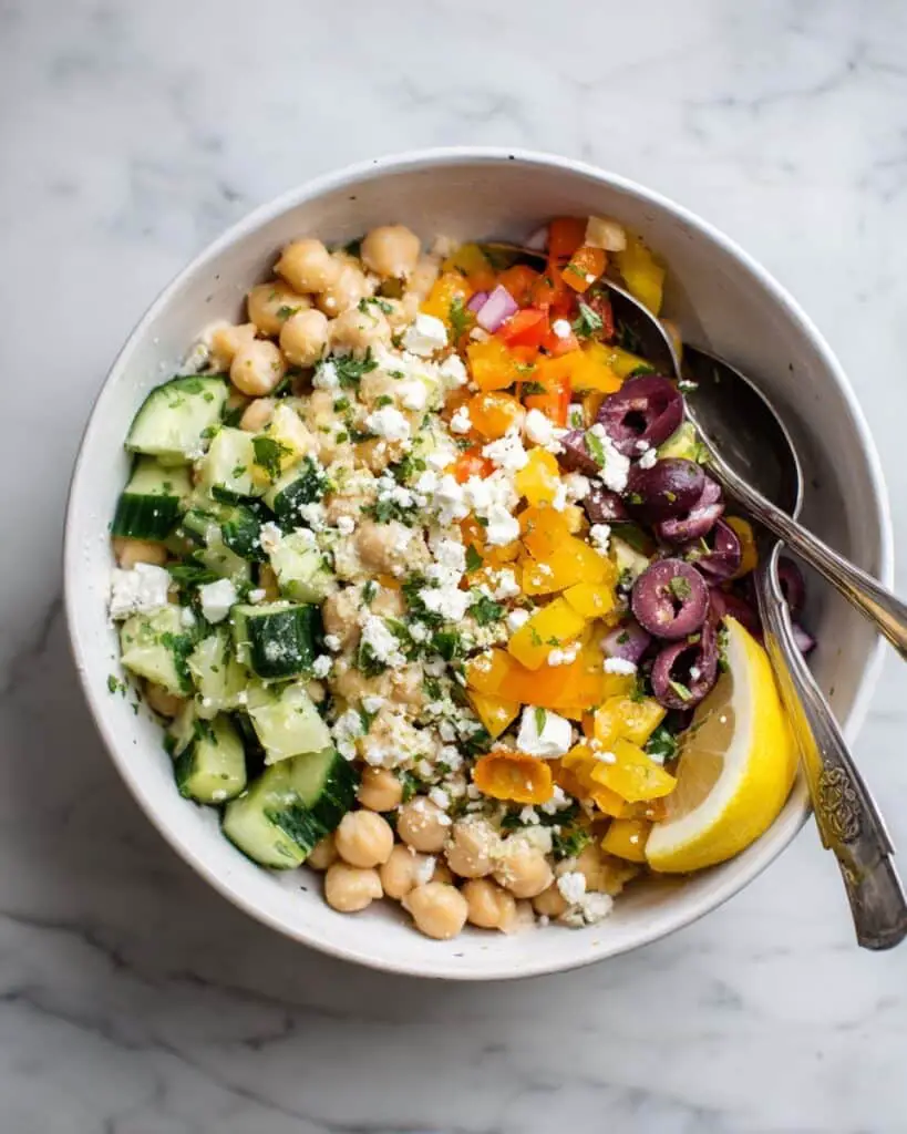 Mediterranean Chickpea Salad Meal Prep Recipe