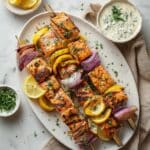 Grilled Lemon and Salmon Skewers Recipe