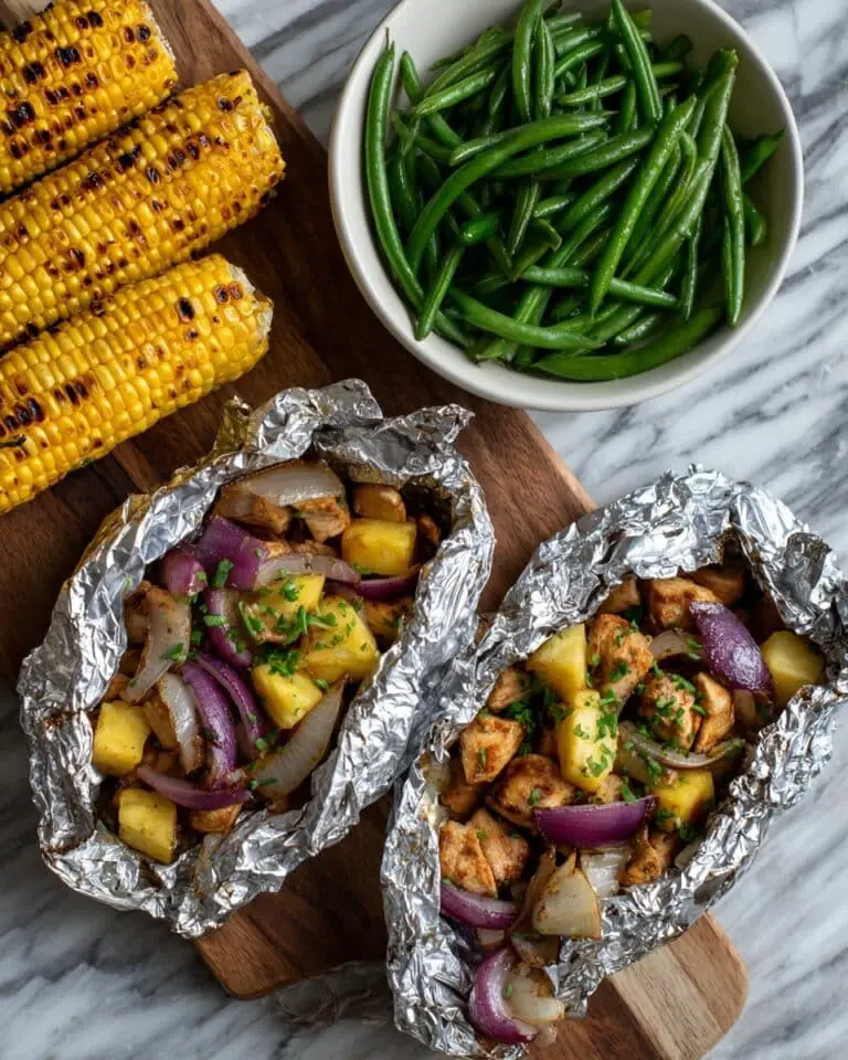 Grilled Barbecue Chicken Foil Packets Recipe