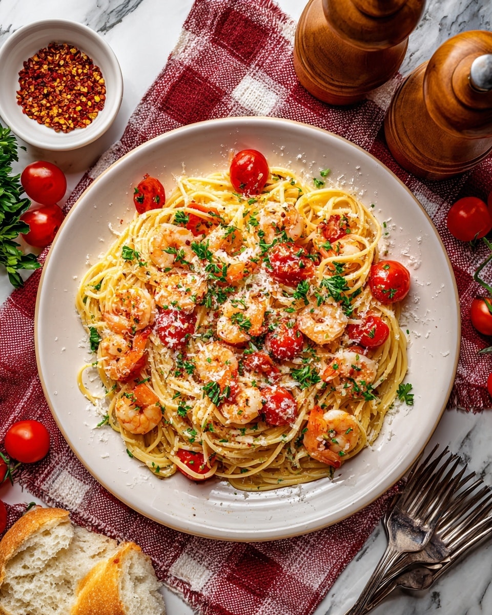 Garlic Shrimp and Tomato Pasta Recipe