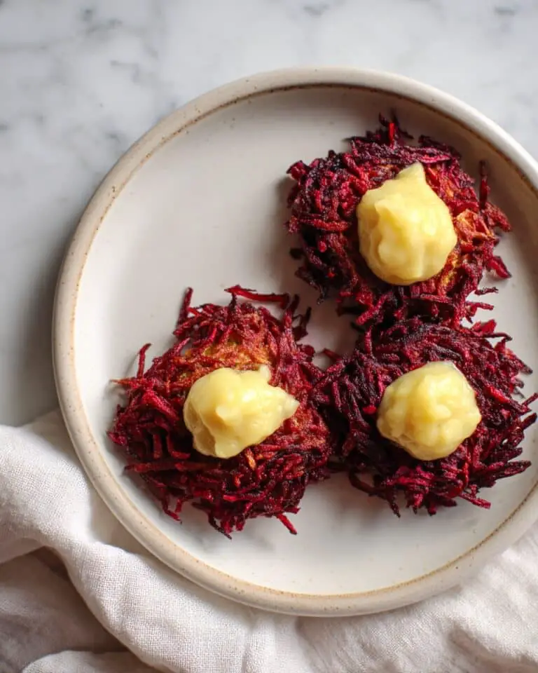Beet & Goat Cheese Latkes Recipe