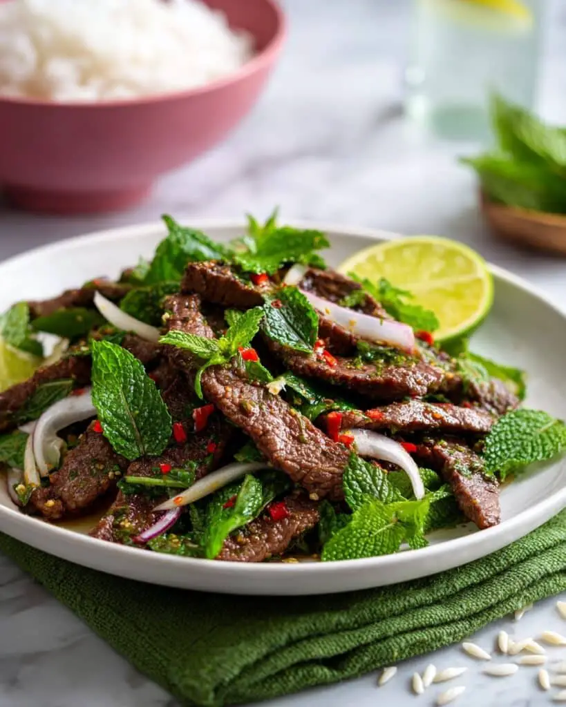 Spicy Grilled Beef Salad (Namtok Nuea) Recipe
