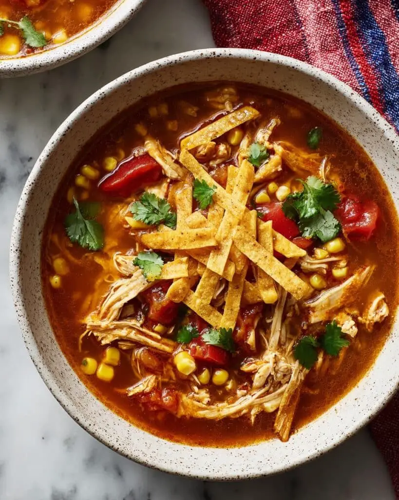 Healthy Slow Cooker Chicken Tortilla Soup Recipe
