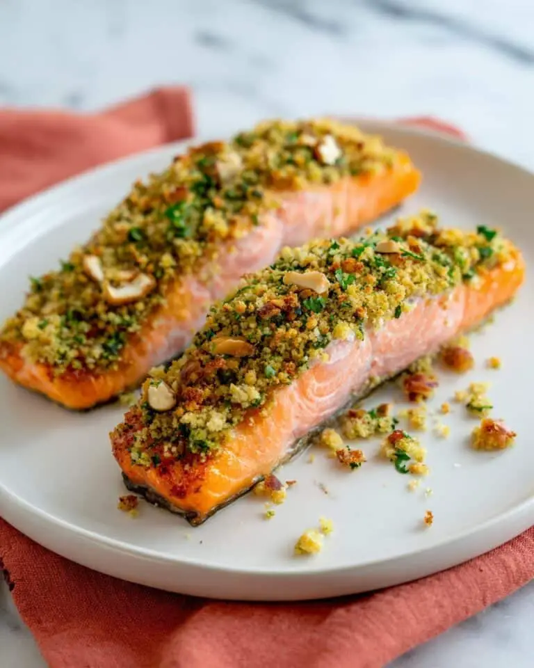 Pan-Seared Salmon with Pistachio Herbs Recipe