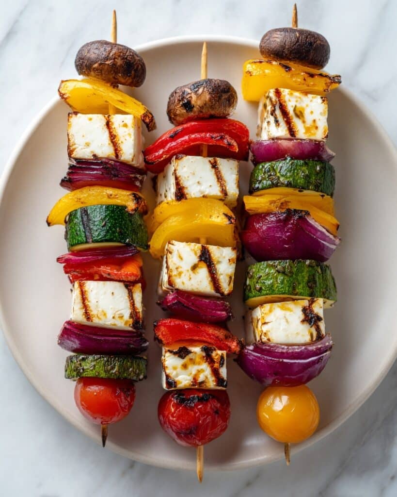 Grilled Veggie and Halloumi Skewers Recipe