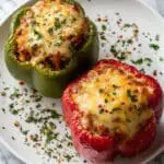 Easy Vegetarian Stuffed Peppers with Rice, Black Beans, and Cheese Recipe