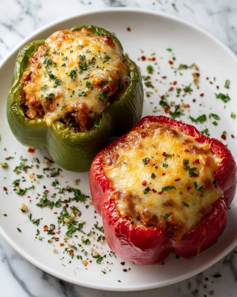 Easy Vegetarian Stuffed Peppers with Rice, Black Beans, and Cheese Recipe