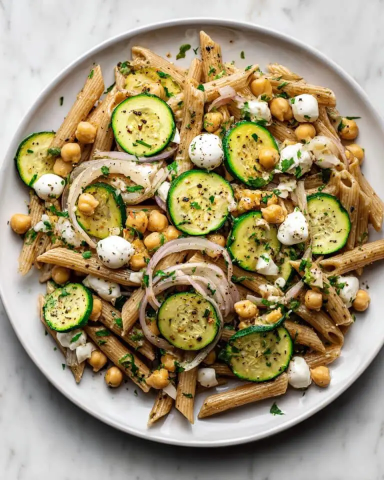 Easy Chickpea Pasta Salad with Lemon Herb Dressing Recipe
