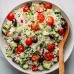 Colorful Mediterranean Rice Salad with Feta and Fresh Herbs Recipe