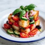 Italian Panzanella: Rustic Tuscan Bread Salad with Tomatoes, Cucumber, and Basil Recipe