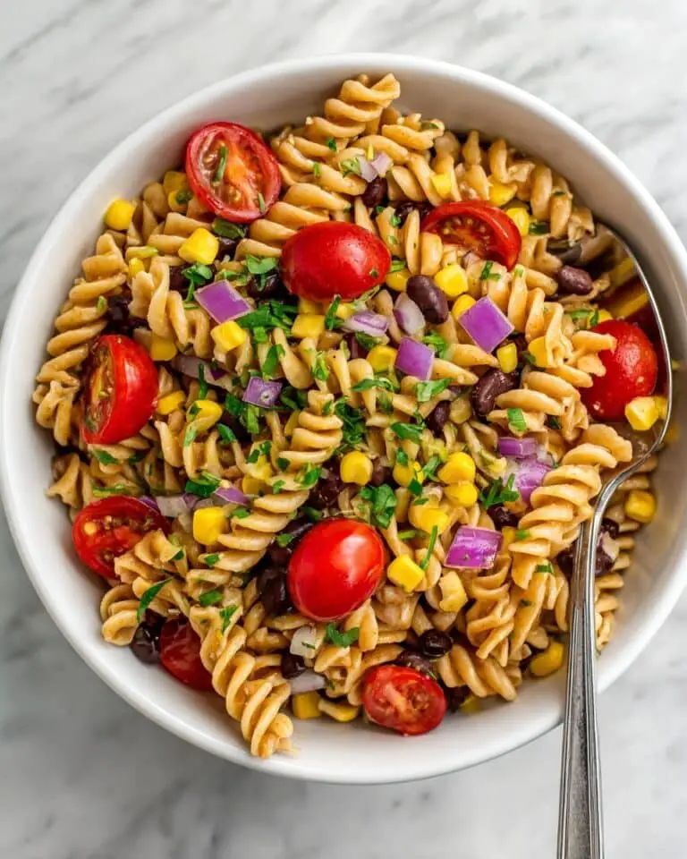 Vegan Pasta Salad with Fresh Vegetables and Herb-Infused Italian Dressing Recipe