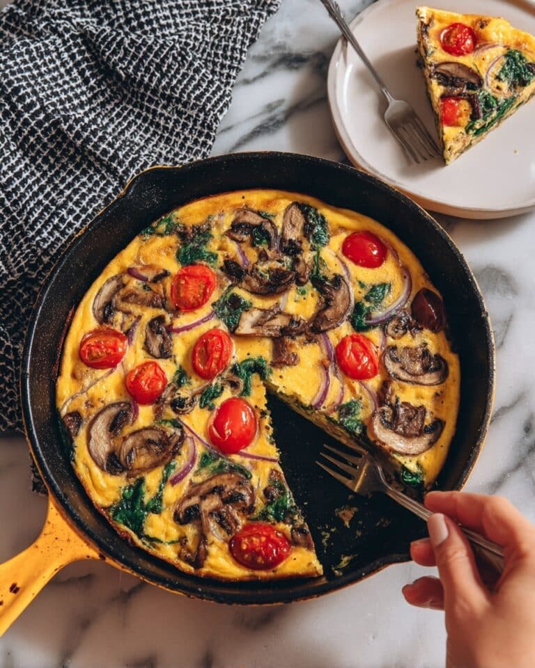 Vegan Chickpea Frittata with Vegetables and Herbs Recipe