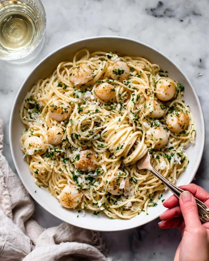 Garlic Scallop Pasta Recipe