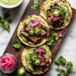 Portobello Mushroom Tacos with Lime Crema and Fresh Toppings Recipe
