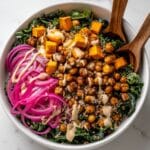 Tahini Kale Salad with Crunchy Chickpeas Recipe