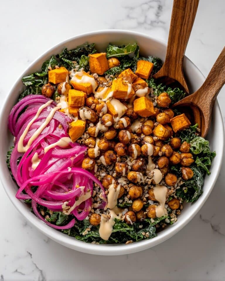 Tahini Kale Salad with Crunchy Chickpeas Recipe