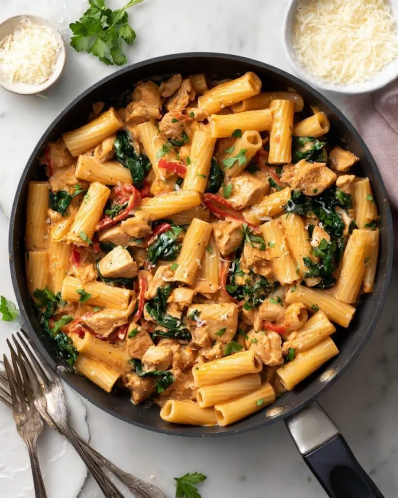 Healthy Tuscan Chicken Pasta Recipe