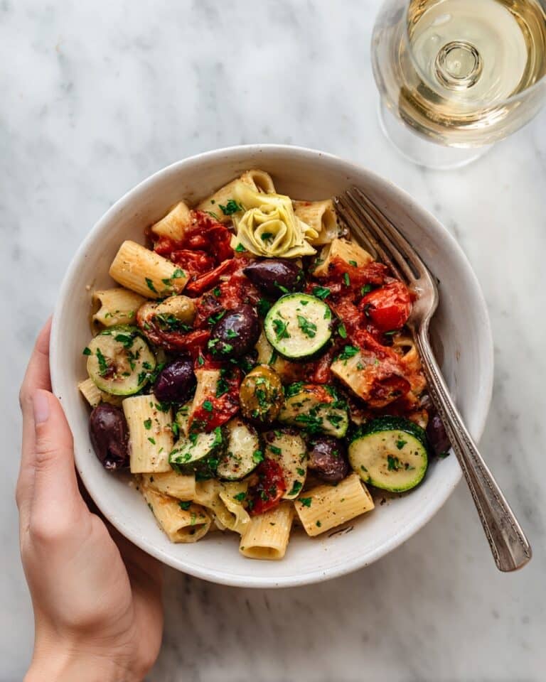 Vegan Summer Pasta with Cherry Tomatoes, Zucchini, Corn, and Lemon Basil Recipe