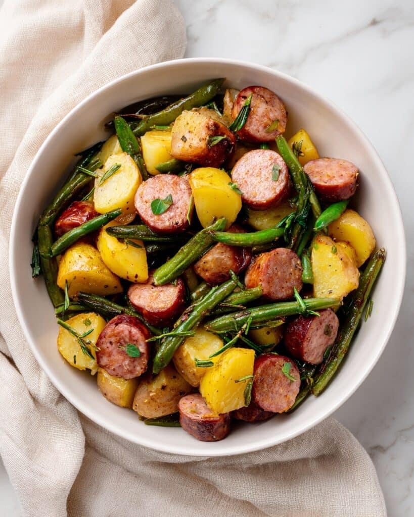 Crock-Pot Potatoes, Sausage, and Green Beans Recipe
