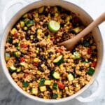 Ground Turkey Zucchini and Black Bean Skillet with Corn and Tomato Recipe
