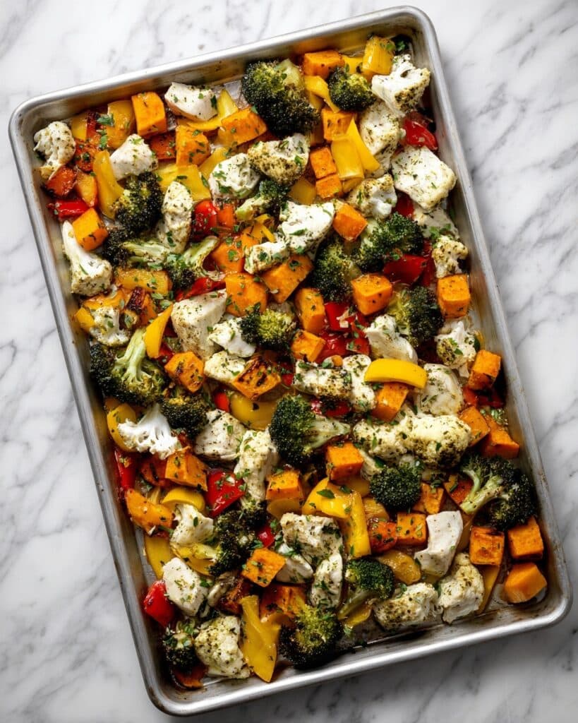 Sheet-Pan Chicken with Rainbow Vegetables Recipe