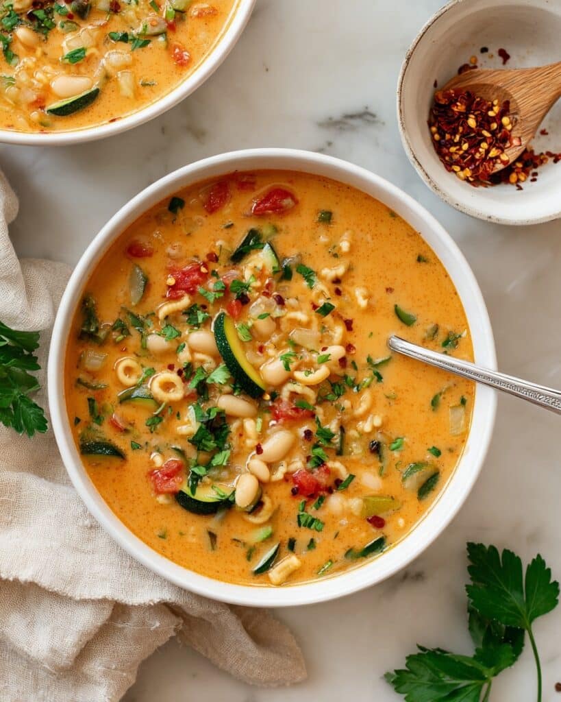 Vegan Chickpea Orzo Soup Recipe