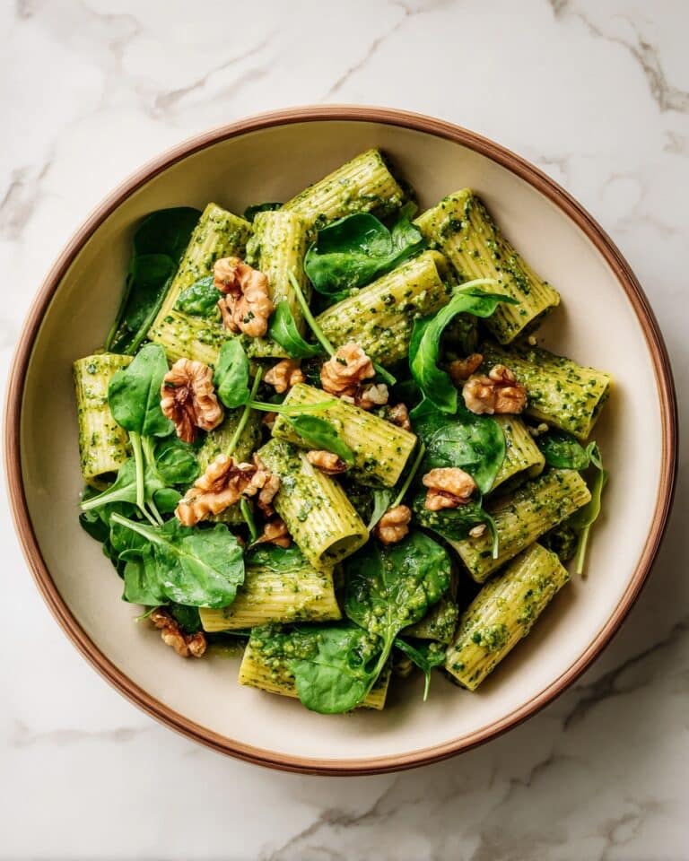 Pesto Rigatoni Pasta Salad with Parmesan Recipe