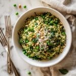 Pea and Mint Orzo Risotto Recipe