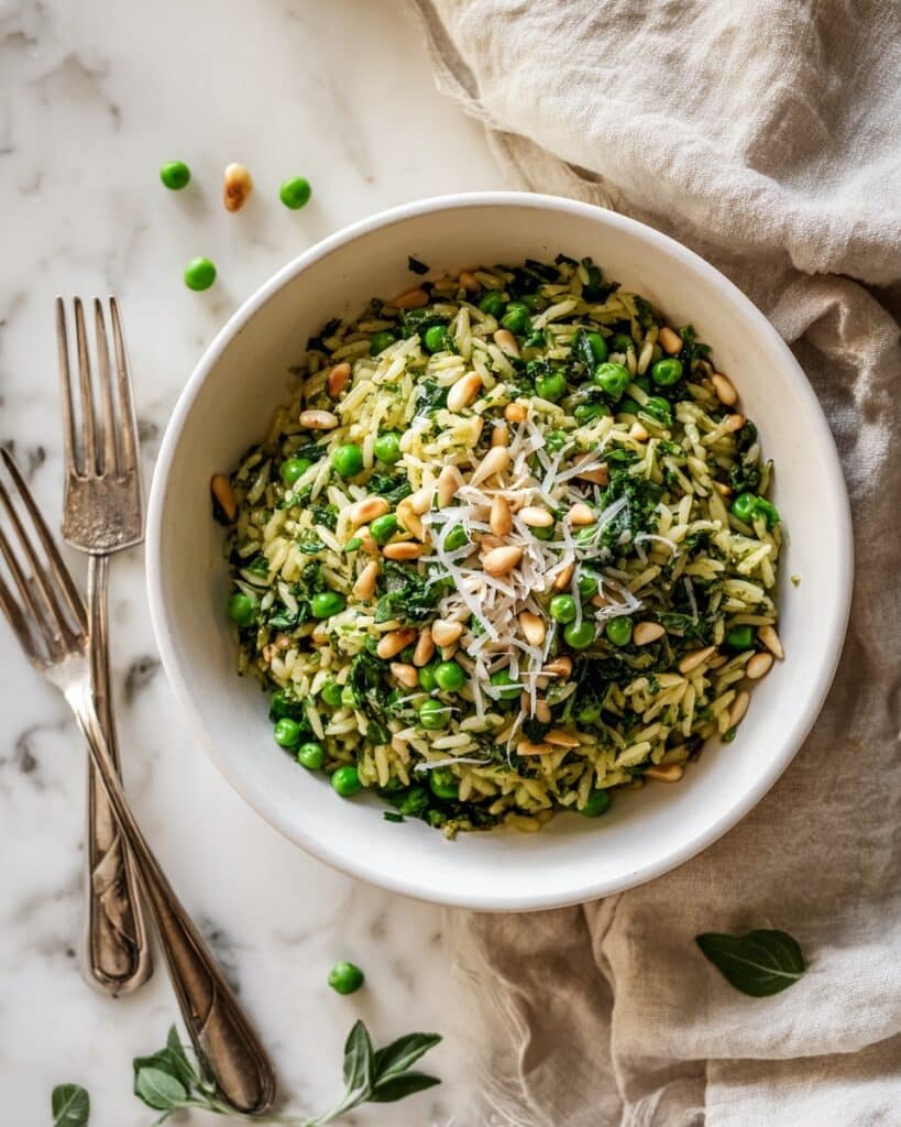 Pea and Mint Orzo Risotto Recipe