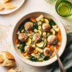 Summer Minestrone with Turkey Meatballs Recipe