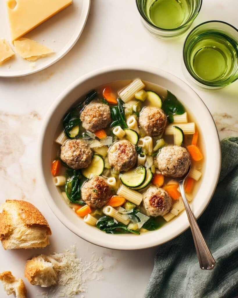 Summer Minestrone with Turkey Meatballs Recipe