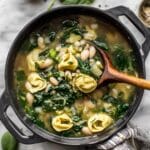 Brothy Tortellini Soup with Spinach and White Beans Recipe