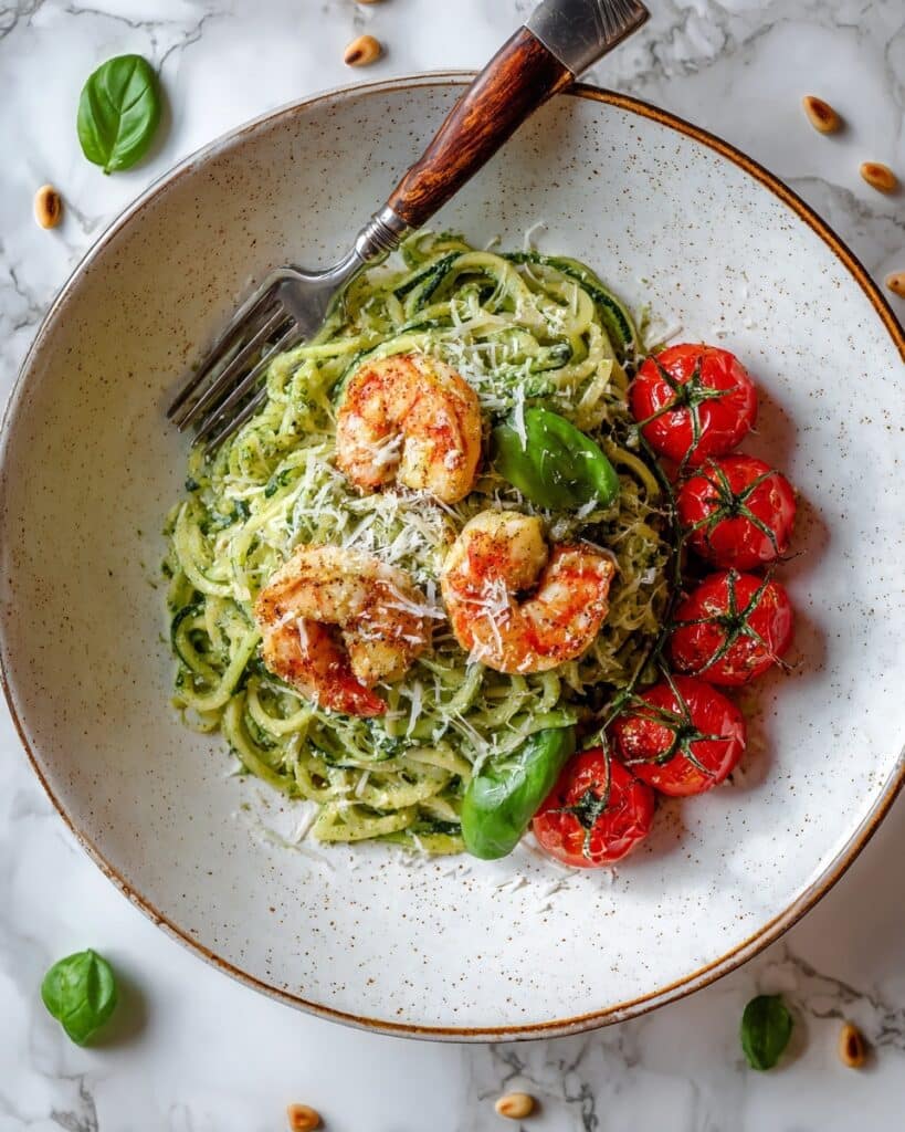 Pesto Shrimp and Zucchini Skewers Recipe