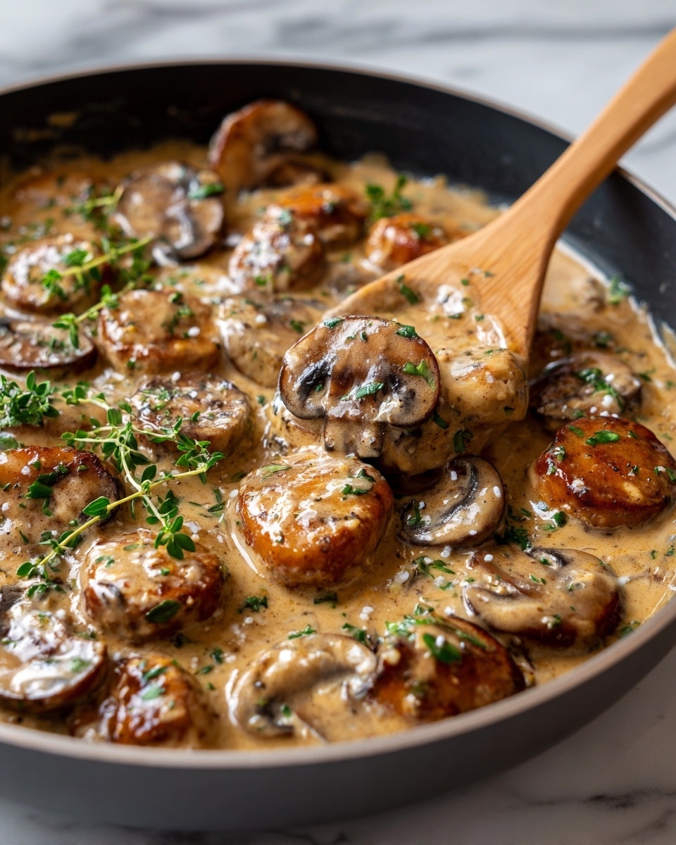 Creamy Meatball Stroganoff over Egg Noodles Recipe