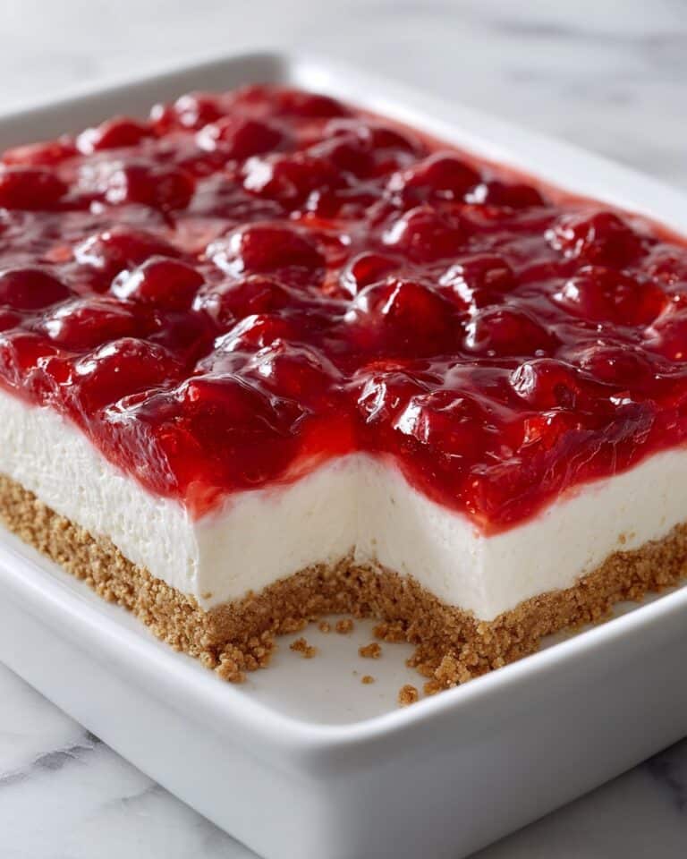 Cherry Delight: No-Bake Cream Cheese and Cherry Pie Filling Dessert Recipe