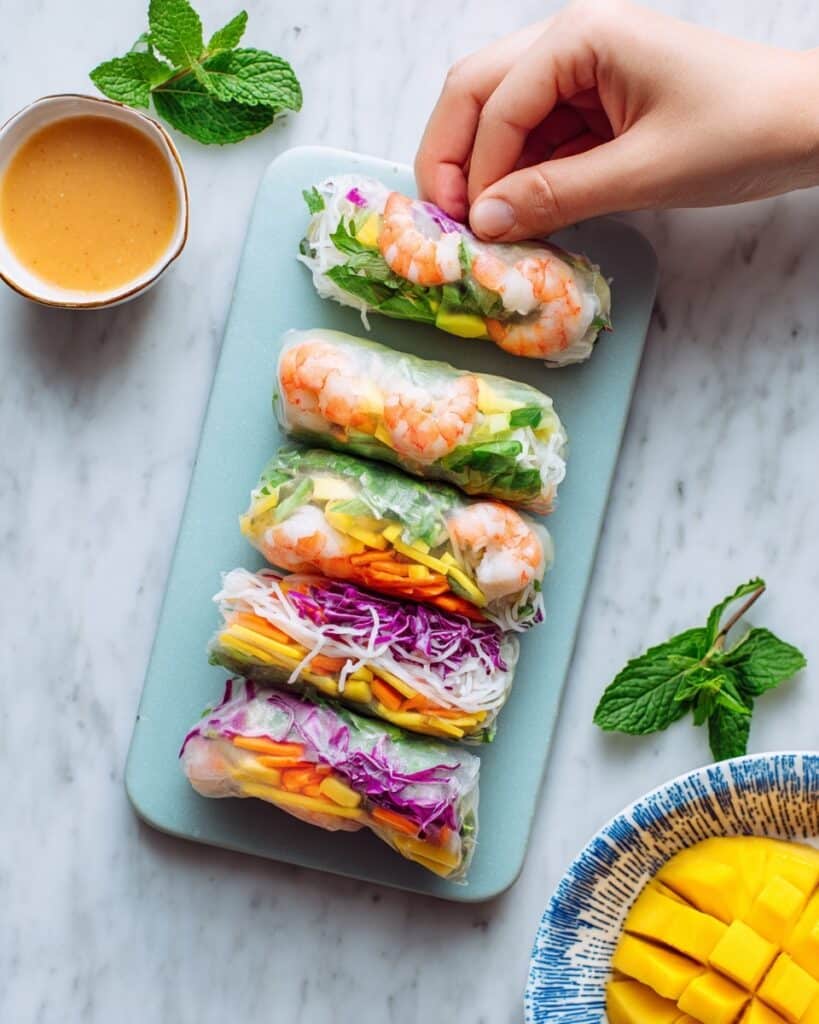 Rainbow Veggie Rice Paper Rolls Recipe