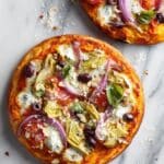 Vegan Pizza with Colorful Vegetables and Vegan Mozzarella Recipe