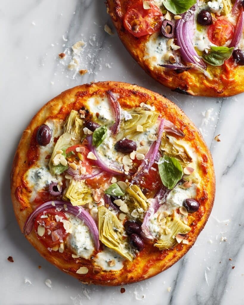 Vegan Pizza with Colorful Vegetables and Vegan Mozzarella Recipe