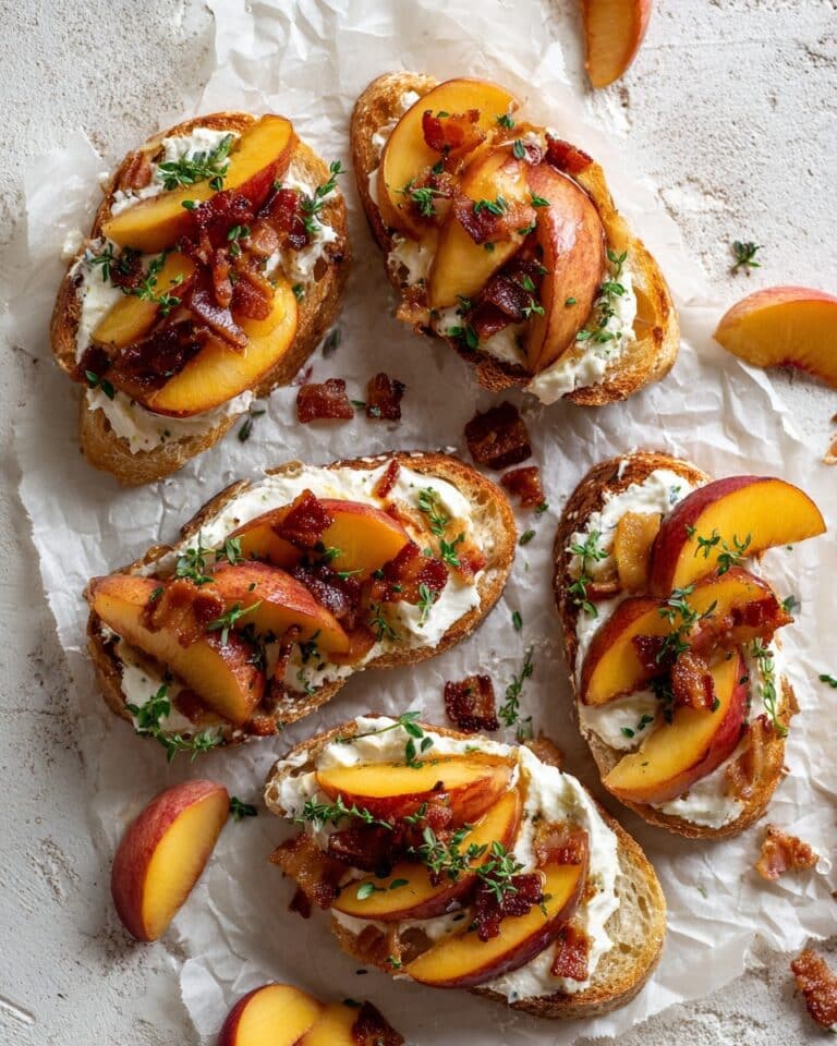 Fresh Peach and Burrata Crostini Recipe