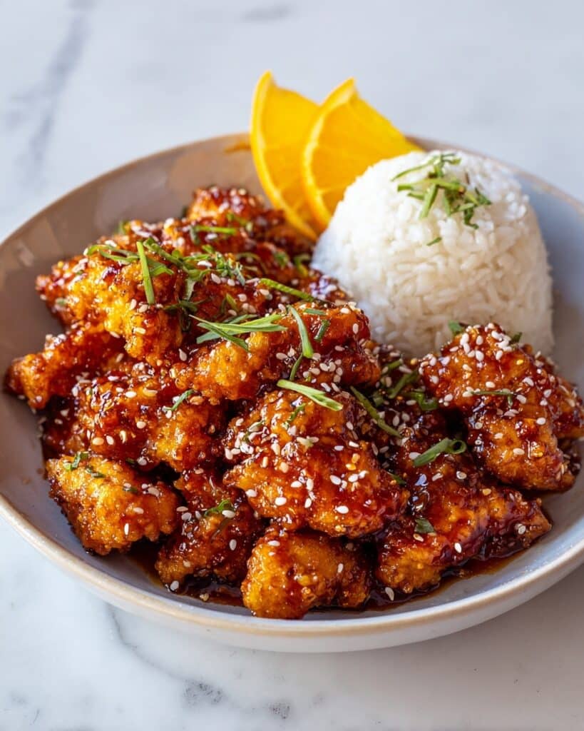 Homemade Orange Chicken with Crispy Battered Chicken in a Sweet Tangy Orange Sauce Recipe